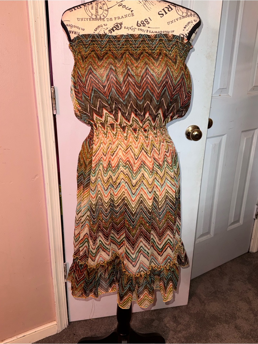 Desigual Multicolor Zigzag Strapless Sundress